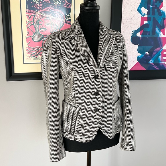 Vintage J. Crew fitted herringbone blazer Alabama Crimson Tide vibe - Picture 3 of 13